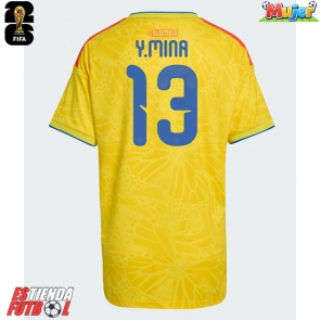 Colombia Yerry Mina #13 Primera Equipación Mujer Mundial 2026 Manga Corta